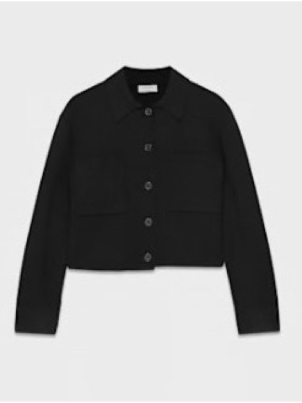 Aritzia knitted Black Cropped Button-Front cardigan